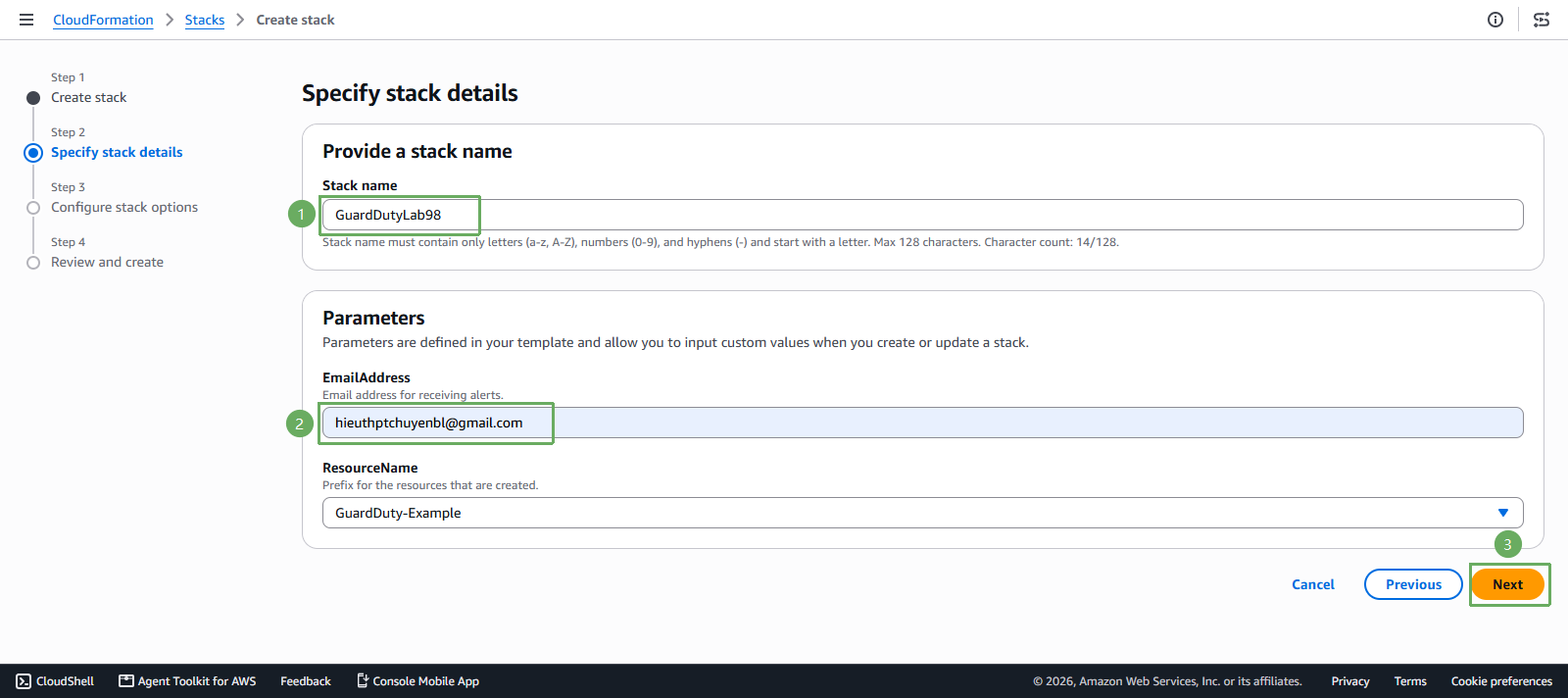 cloudformation-stack-specify-parameters